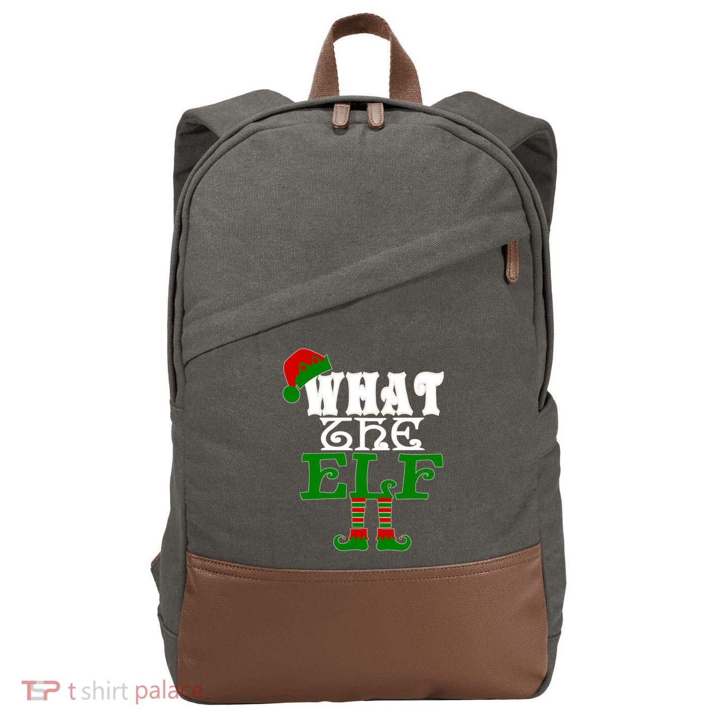 What The Elf Ugly Christmas Funny Gift Cotton Canvas Backpack