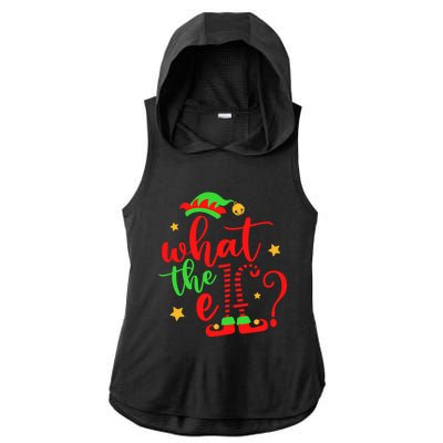 What The Elf ? Christmas Pajama Xmas Holiday Funny Funny Gift Ladies PosiCharge Tri-Blend Wicking Draft Hoodie Tank