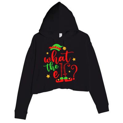 What The Elf ? Christmas Pajama Xmas Holiday Funny Funny Gift Crop Fleece Hoodie