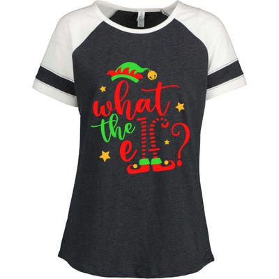 What The Elf ? Christmas Pajama Xmas Holiday Funny Funny Gift Enza Ladies Jersey Colorblock Tee