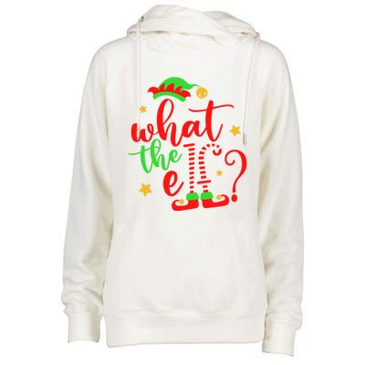 What The Elf ? Christmas Pajama Xmas Holiday Funny Funny Gift Womens Funnel Neck Pullover Hood