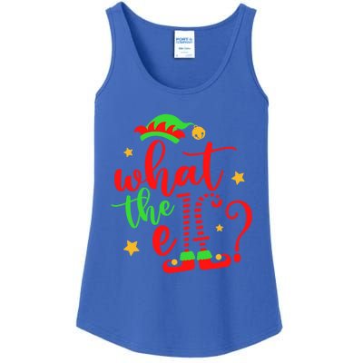 What The Elf ? Christmas Pajama Xmas Holiday Funny Funny Gift Ladies Essential Tank