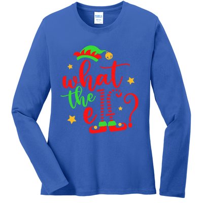 What The Elf ? Christmas Pajama Xmas Holiday Funny Funny Gift Ladies Long Sleeve Shirt