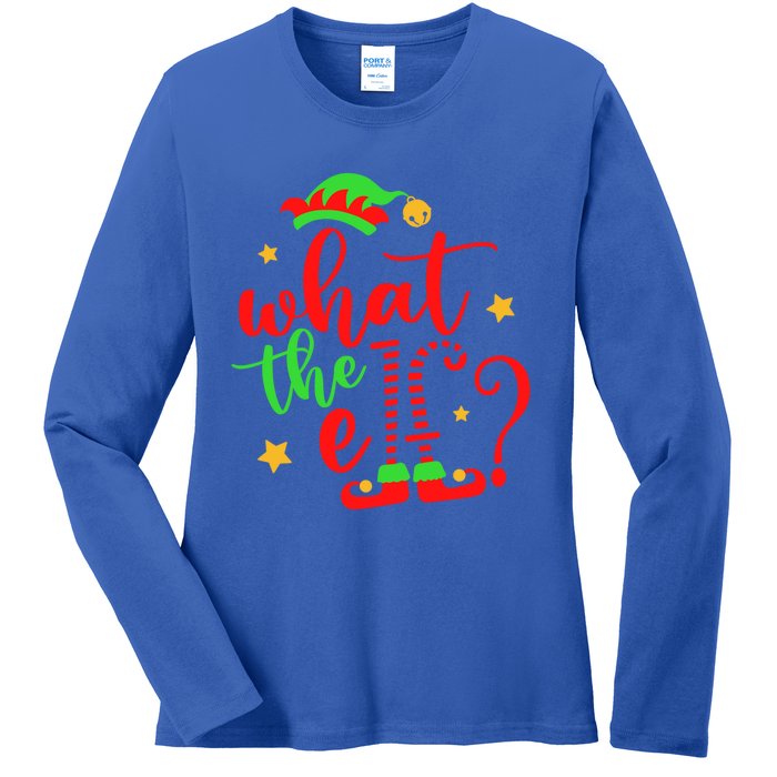 What The Elf ? Christmas Pajama Xmas Holiday Funny Funny Gift Ladies Long Sleeve Shirt