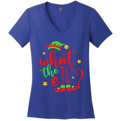 What The Elf ? Christmas Pajama Xmas Holiday Funny Funny Gift Women's V-Neck T-Shirt