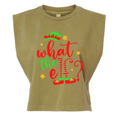 What The Elf ? Christmas Pajama Xmas Holiday Funny Funny Gift Garment-Dyed Women's Muscle Tee