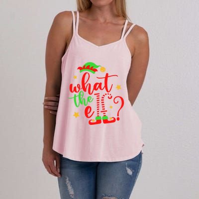 What The Elf ? Christmas Pajama Xmas Holiday Funny Funny Gift Women's Strappy Tank