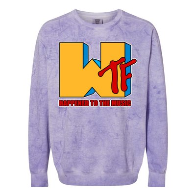 WTF Happened To The Music Funny Colorblast Crewneck Sweatshirt