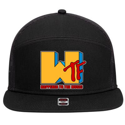 WTF Happened To The Music Funny 7 Panel Mesh Trucker Snapback Hat