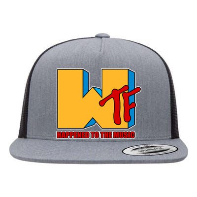 WTF Happened To The Music Funny Flat Bill Trucker Hat