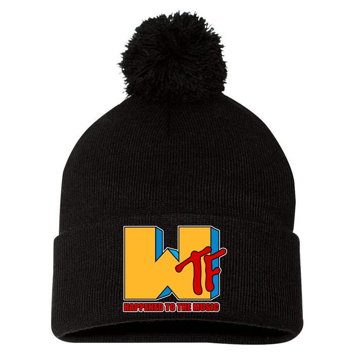 WTF Happened To The Music Funny Pom Pom 12in Knit Beanie