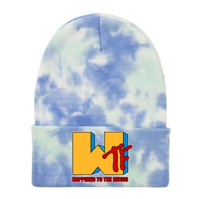 WTF Happened To The Music Funny Tie Dye 12in Knit Beanie