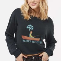 WTF Where The Fish Cropped Pullover Crew