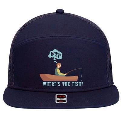 WTF Where The Fish 7 Panel Mesh Trucker Snapback Hat