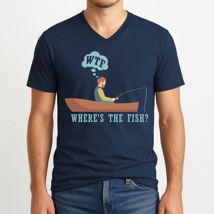 WTF Where The Fish V-Neck T-Shirt