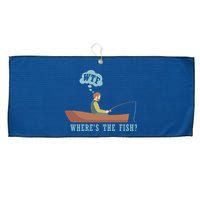 WTF Where The Fish Large Microfiber Waffle Golf Towel