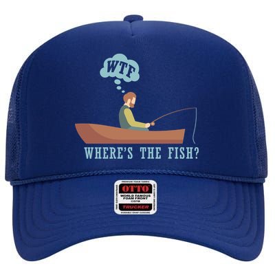 WTF Where The Fish High Crown Mesh Back Trucker Hat