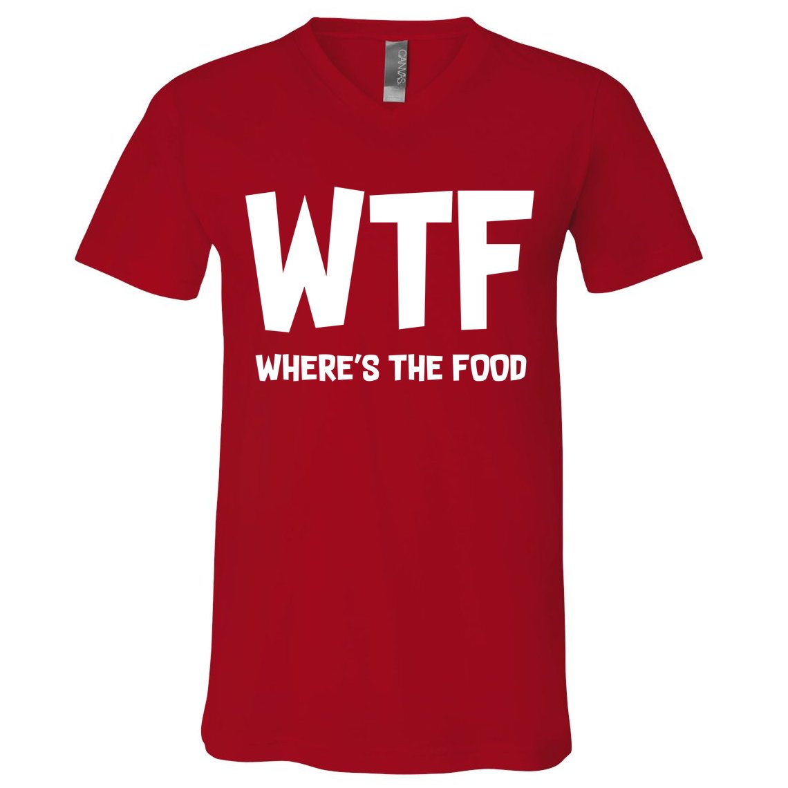 WTF Where's The Food V-Neck T-Shirt