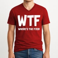 WTF Where's The Food V-Neck T-Shirt