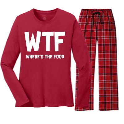 WTF Where's The Food Women's Long Sleeve Flannel Pajama Set 