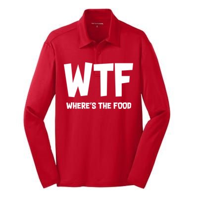 WTF Where's The Food Silk Touch Performance Long Sleeve Polo