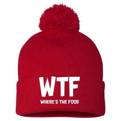 WTF Where's The Food Pom Pom 12in Knit Beanie