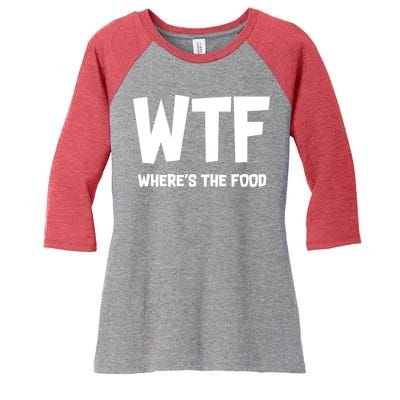 WTF Where's The Food Women's Tri-Blend 3/4-Sleeve Raglan Shirt