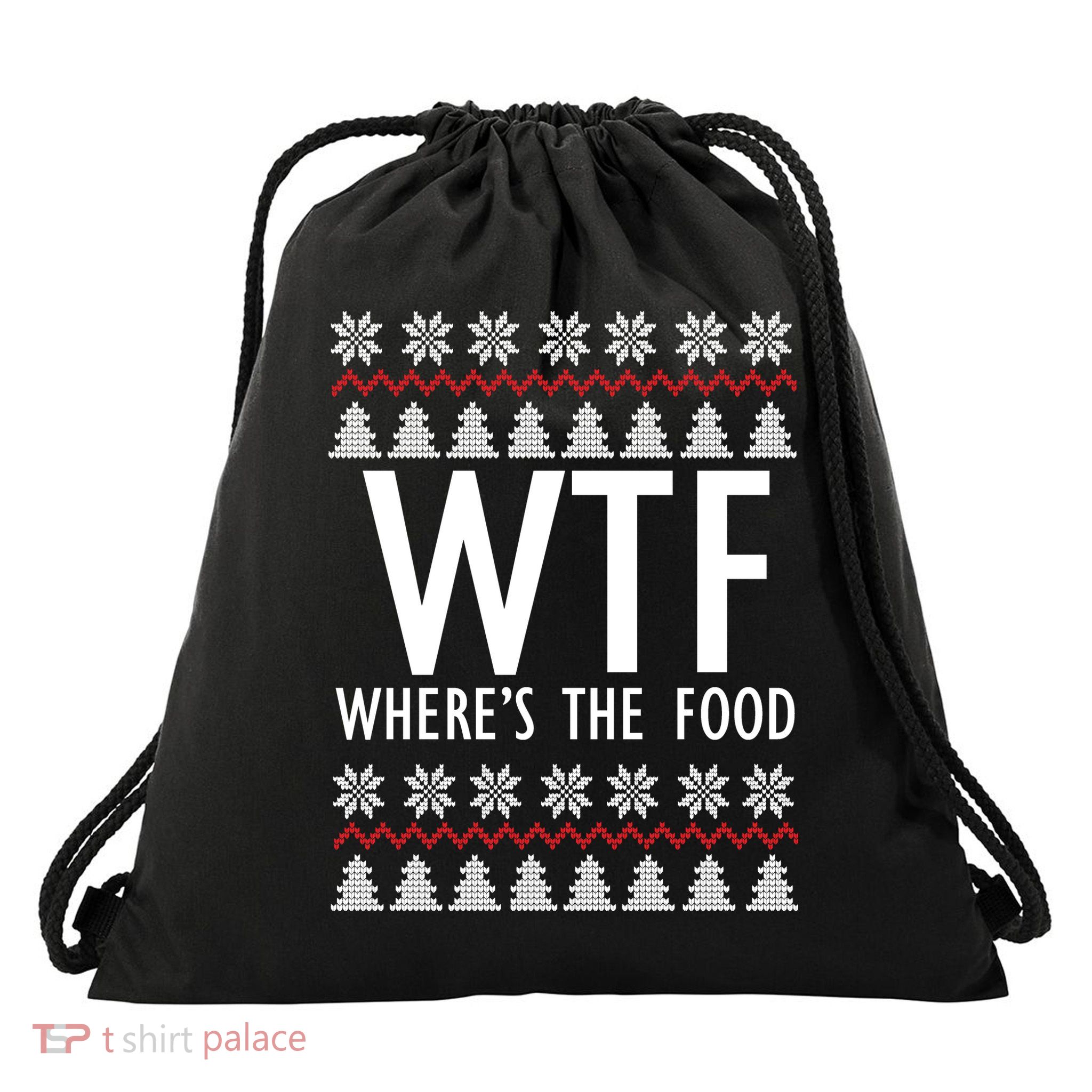 WTF Where's The Food Ugly Drawstring Bag