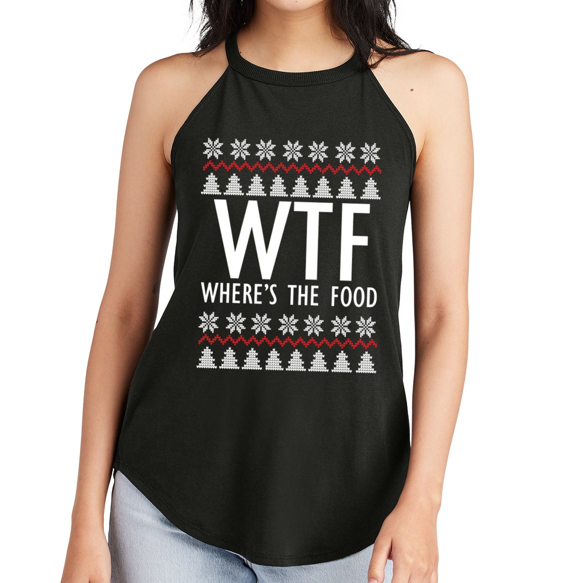 WTF Where's The Food Ugly Women's Perfect Tri Rocker Tank