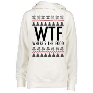 WTF Where's The Food Ugly Womens Funnel Neck Pullover Hood