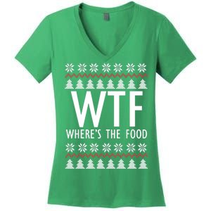 WTF Where's The Food Ugly Women's V-Neck T-Shirt