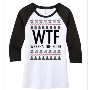 WTF Where's The Food Ugly Women's Tri-Blend 3/4-Sleeve Raglan Shirt