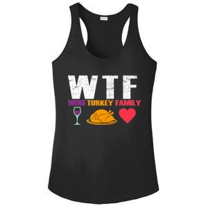 WTF Wine Turkey Family Thanksgiving  Ladies PosiCharge Competitor Racerback Tank