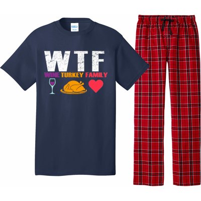 WTF Wine Turkey Family Thanksgiving  Pajama Set