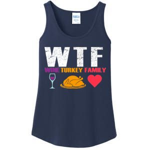 WTF Wine Turkey Family Thanksgiving  Ladies Essential Tank