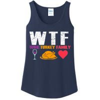 WTF Wine Turkey Family Thanksgiving  Ladies Essential Tank