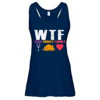 WTF Wine Turkey Family Thanksgiving  Ladies Essential Flowy Tank