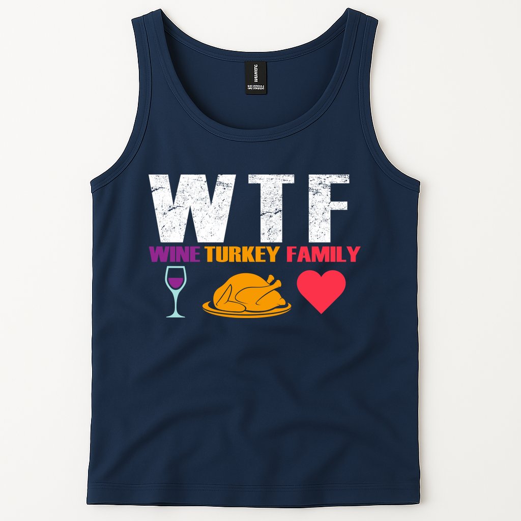 WTF Wine Turkey Family Thanksgiving  Tank Top