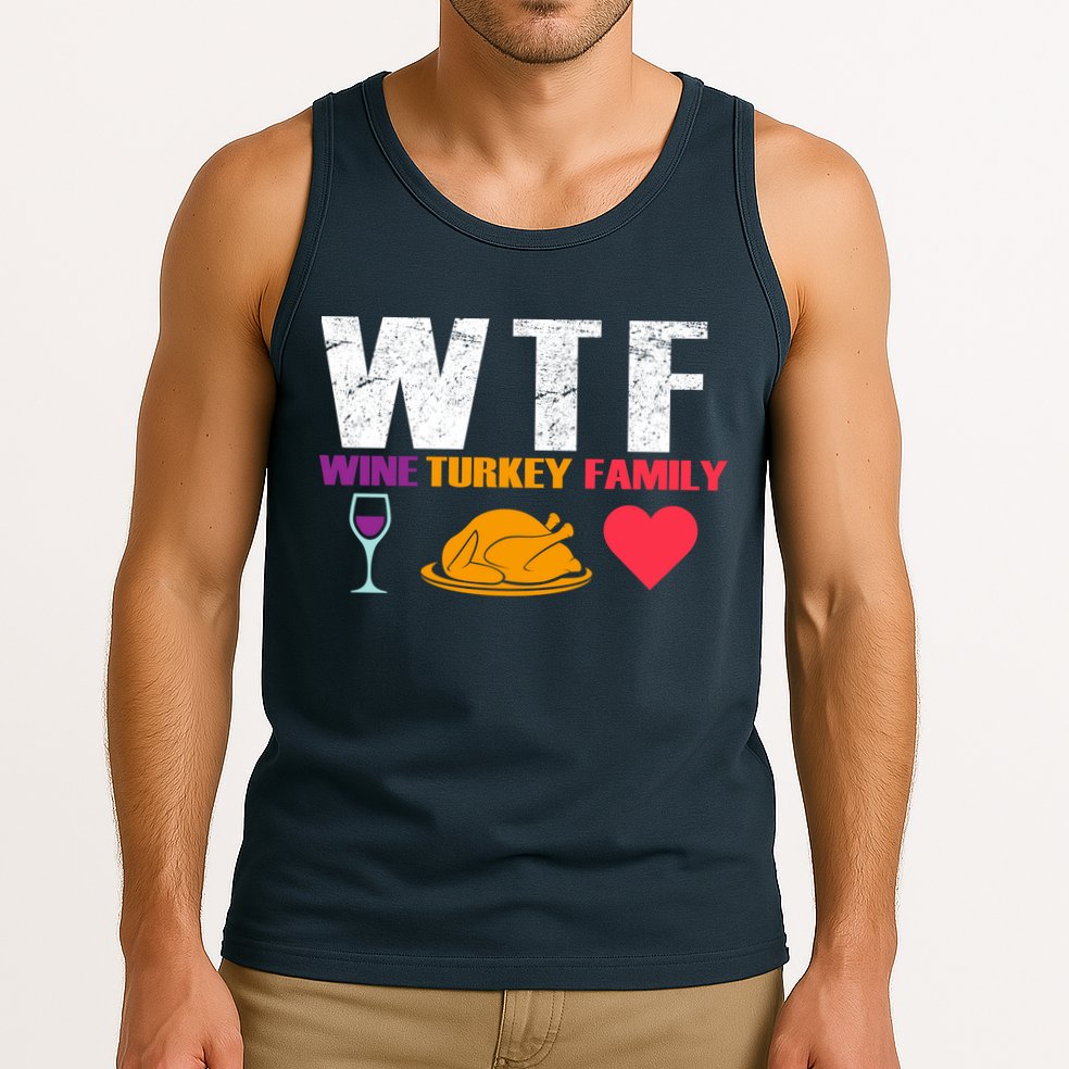 WTF Wine Turkey Family Thanksgiving  Tank Top