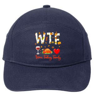 Wine Turkey Family Shirt WTF Funny Thanksgiving Gift Shirt 7-Panel Snapback Hat