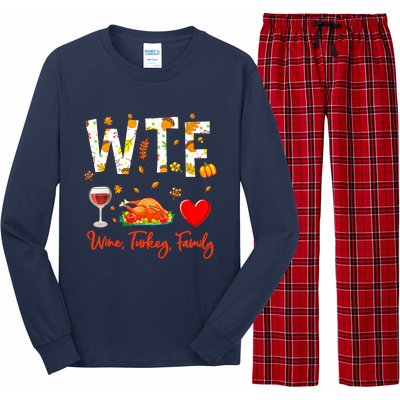 Wine Turkey Family Shirt WTF Funny Thanksgiving Gift Shirt Long Sleeve Pajama Set