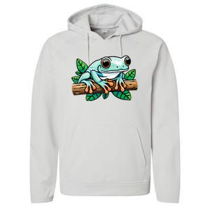 Whites Tree Frog Lover Australian Green Tree Frog Performance Fleece Hoodie