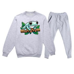 Whites Tree Frog Lover Australian Green Tree Frog Premium Crewneck Sweatsuit Set