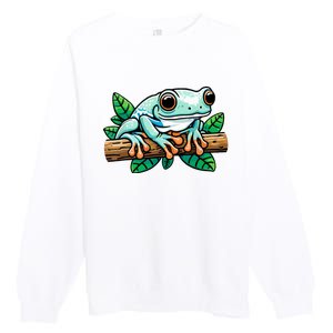 Whites Tree Frog Lover Australian Green Tree Frog Premium Crewneck Sweatshirt