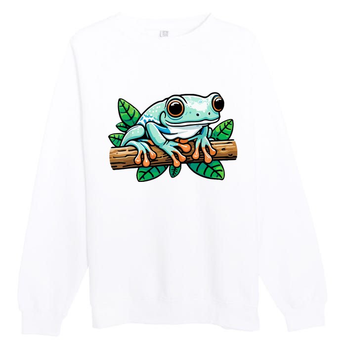 Whites Tree Frog Lover Australian Green Tree Frog Premium Crewneck Sweatshirt