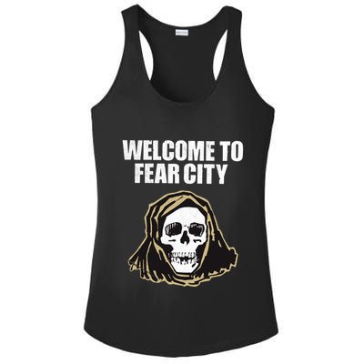 Welcome To Fear City Nyc New York 1977 Tourism Distressed Gift Ladies PosiCharge Competitor Racerback Tank