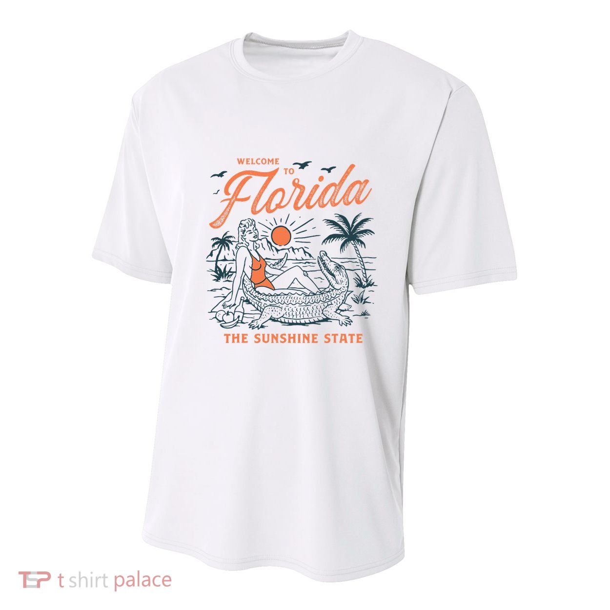 Welcome To Florida Funny Vintage Gator Beach Sunshine State Youth Performance Sprint T-Shirt