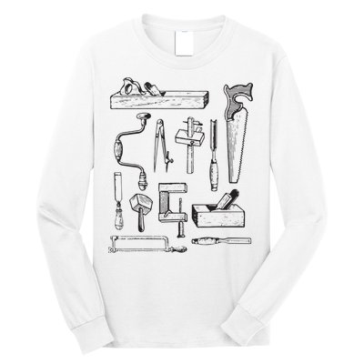 Woodworking Tools For Carpenters And Woodworkers Gift Men Long Sleeve Shirt