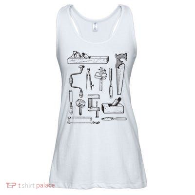 Woodworking Tools For Carpenters And Woodworkers Gift Men Ladies Essential Flowy Tank
