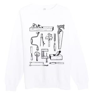 Woodworking Tools For Carpenters And Woodworkers Gift Men Premium Crewneck Sweatshirt